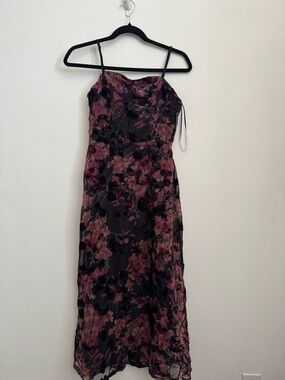 Black and Mauve Floral Dress